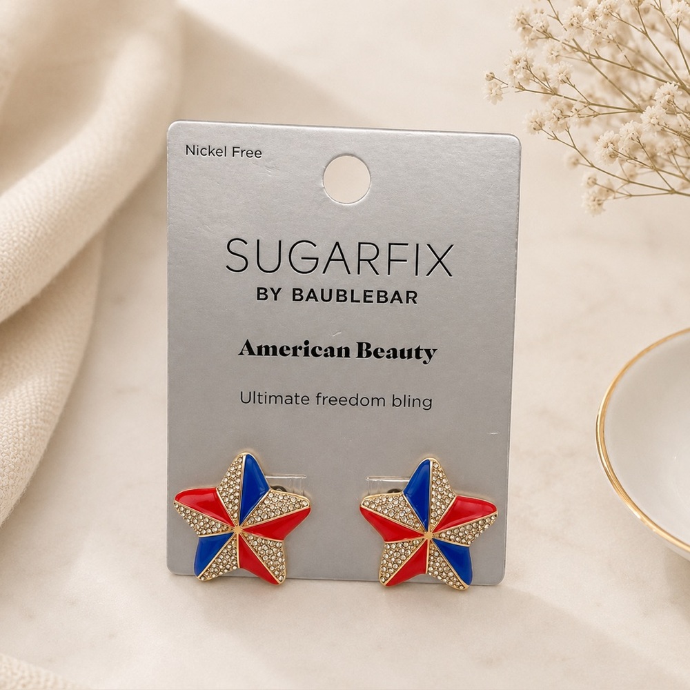 *New* Sugarfix Red & Blue Star Earrings - American Beauty